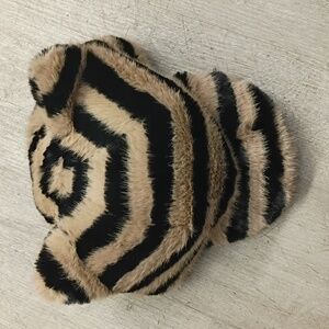 Faux Fur Zebra Print Hat